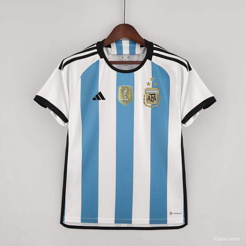 Camiseta de fútbol Argentina 2022 LOCAL MANGA CORTA VERSION FAN